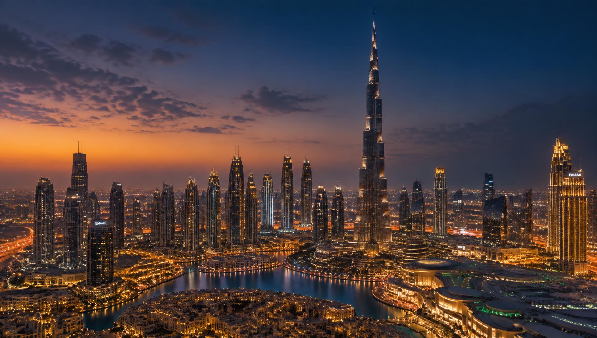Dubai skyline at dusk